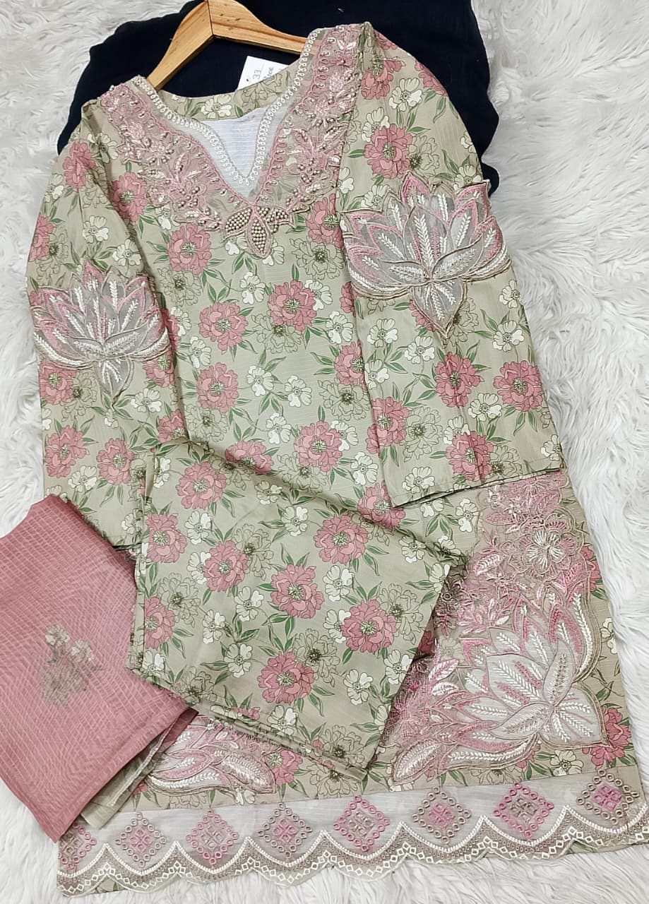 3 PIECE - EMBROIDERED LAWN SUIT