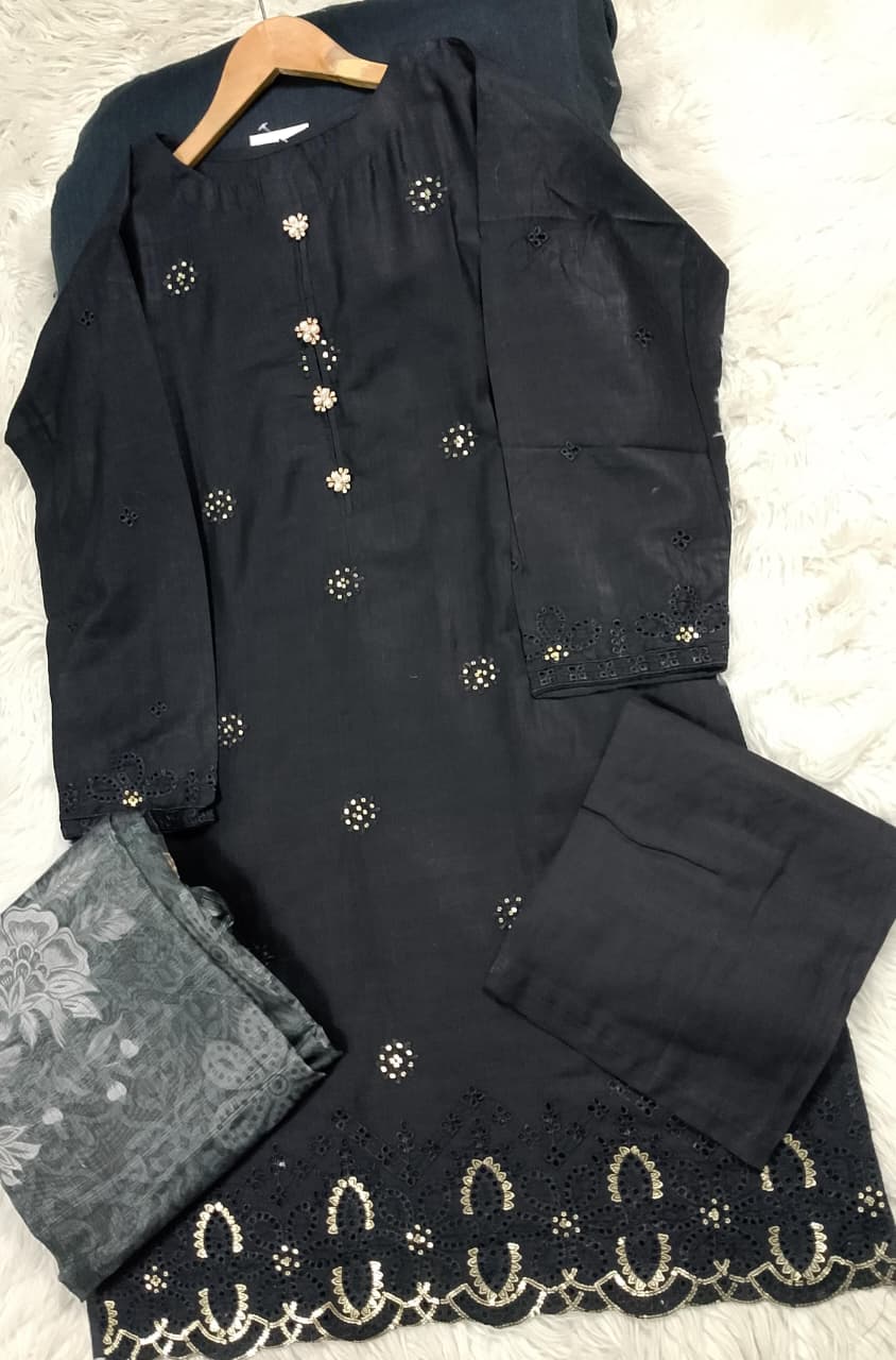 3 PIECE - EMBROIDERED LAWN SUIT