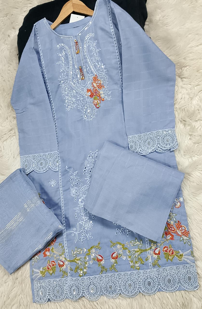 3 PIECE - EMBROIDERED LAWN SUIT