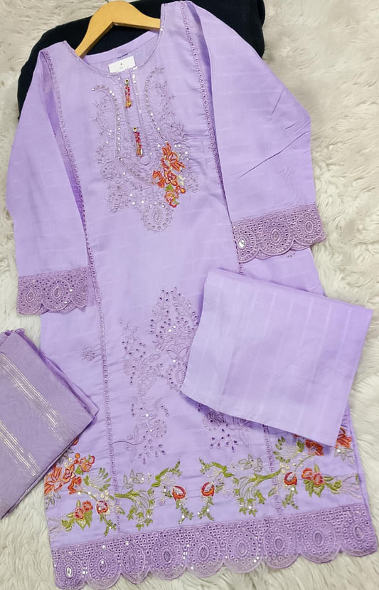 3 PIECE - EMBROIDERED LAWN SUIT