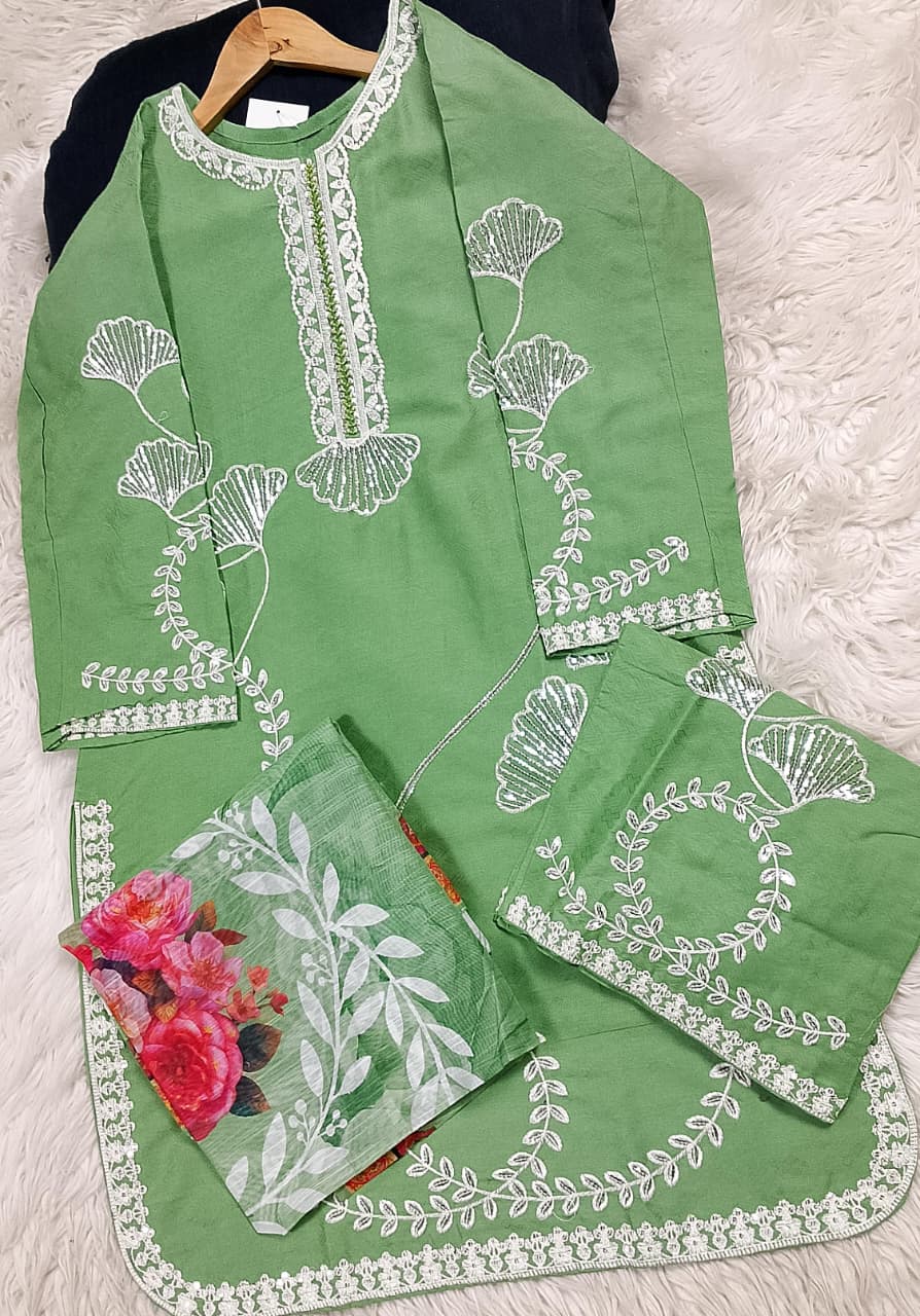 3 PIECE - EMBROIDERED LAWN SUIT