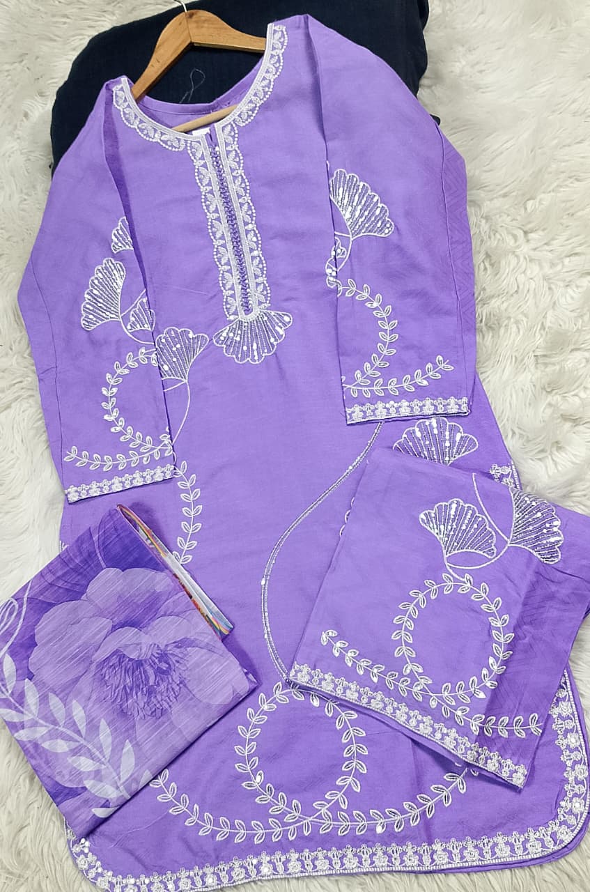 3 PIECE - EMBROIDERED LAWN SUIT