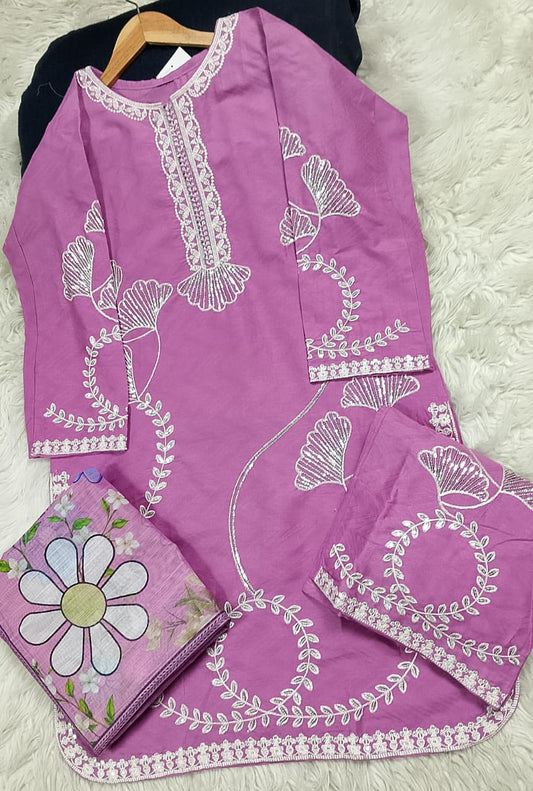 3 PIECE - EMBROIDERED LAWN SUIT