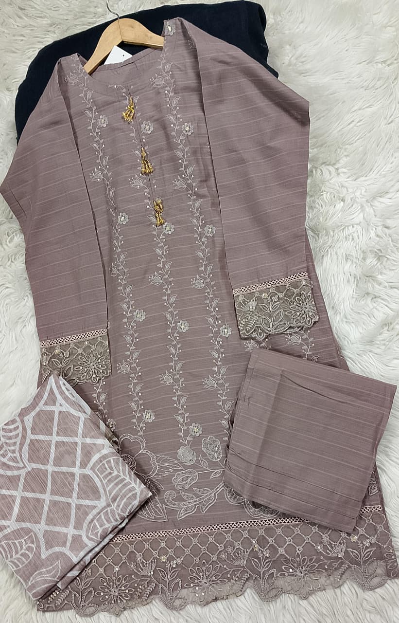 3 PIECE - EMBROIDERED LAWN SUIT