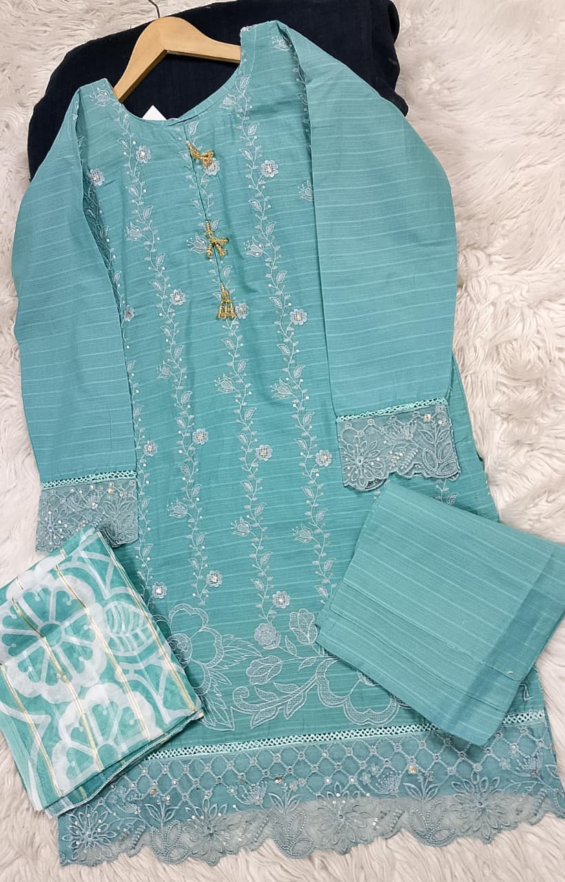 3 PIECE - EMBROIDERED LAWN SUIT
