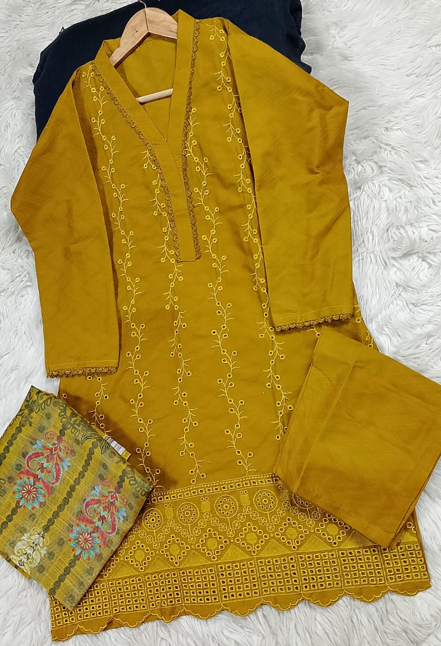 3 PIECE - EMBROIDERED LAWN SUIT