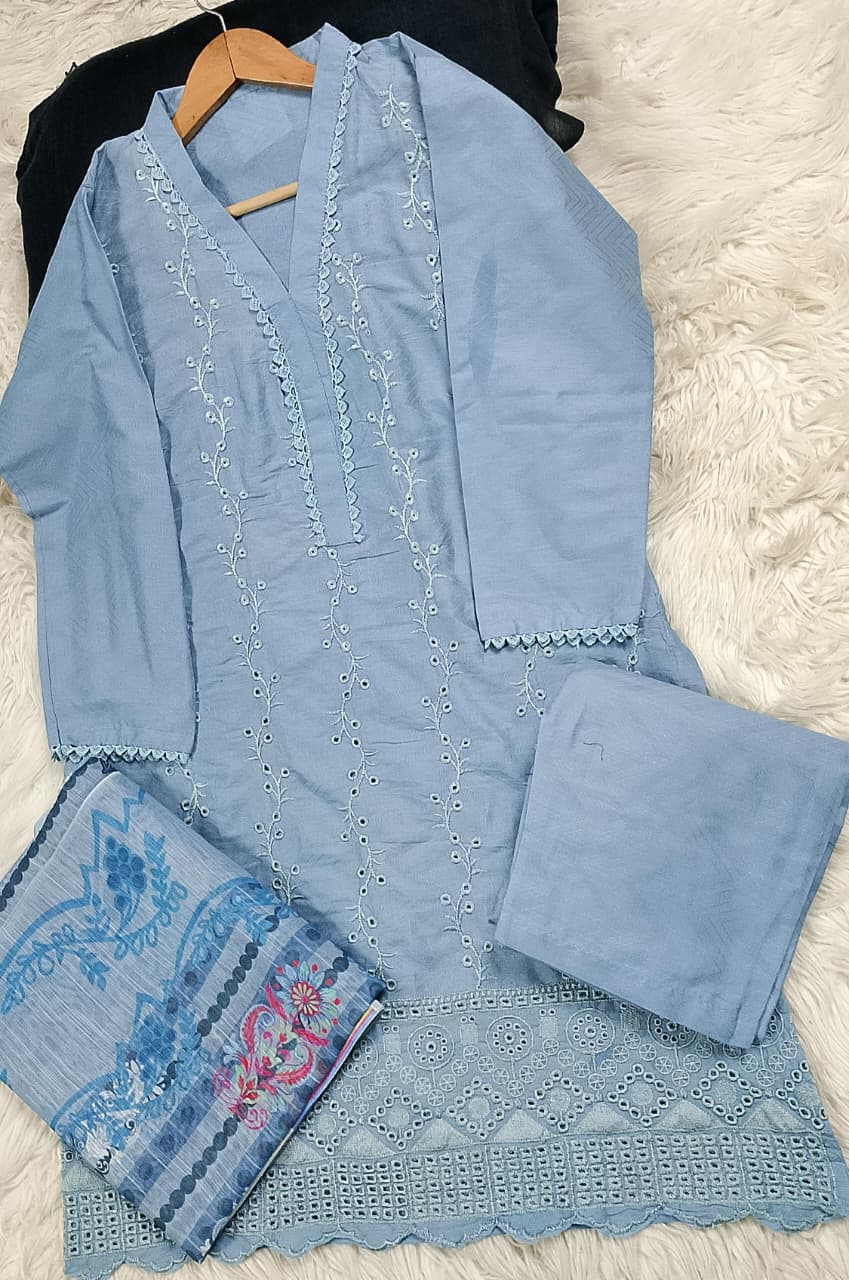 3 PIECE - EMBROIDERED LAWN SUIT