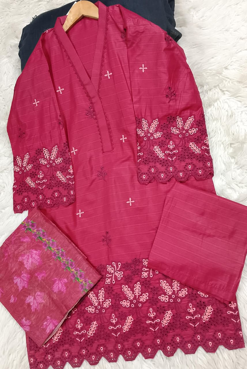 3 PIECE - EMBROIDERED LAWN SUIT