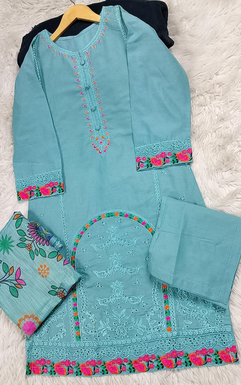 3 PIECE - EMBROIDERED LAWN SUIT