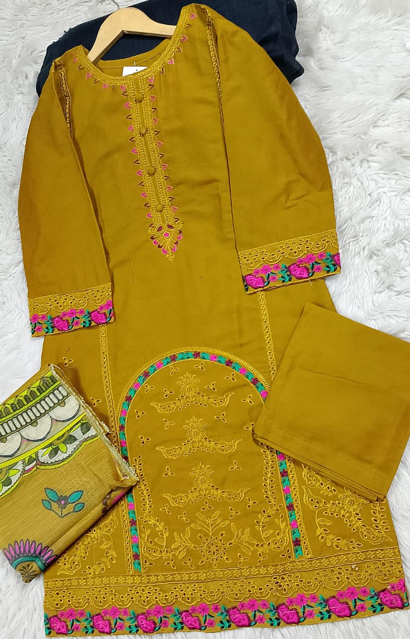 3 PIECE - EMBROIDERED LAWN SUIT
