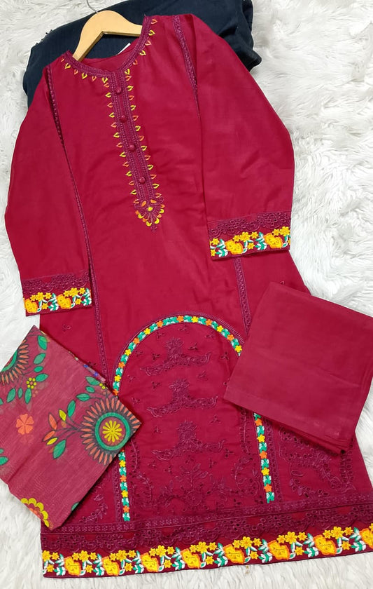 3 PIECE - EMBROIDERED LAWN SUIT