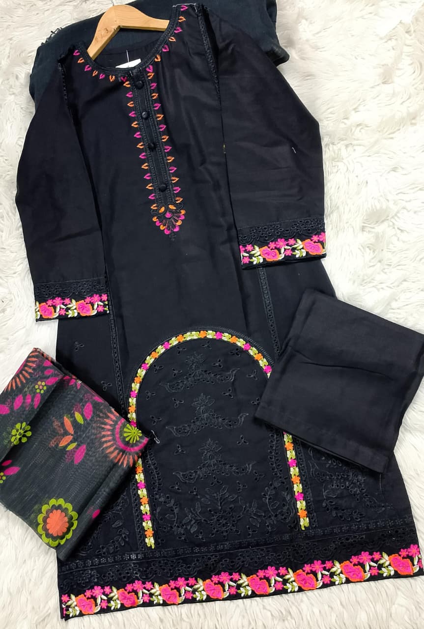 3 PIECE - EMBROIDERED LAWN SUIT