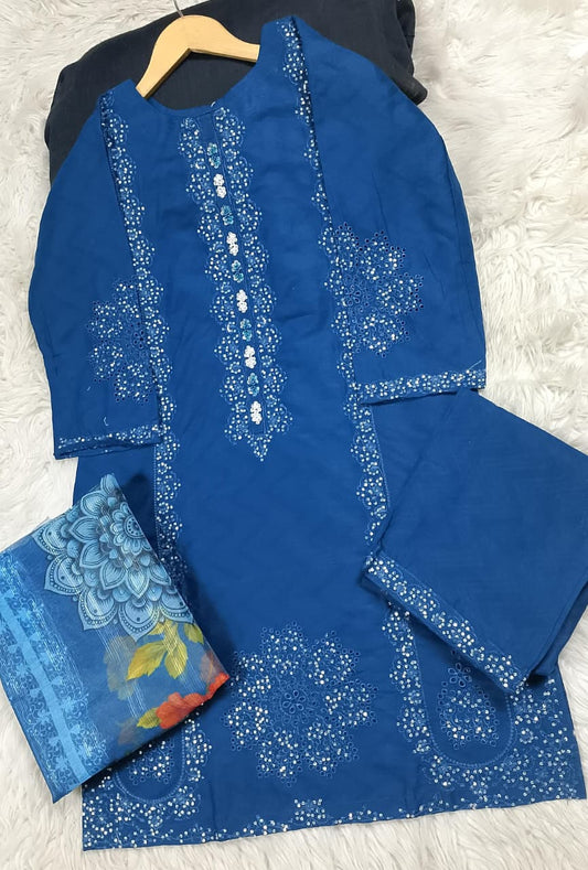 3 PIECE - EMBROIDERED LAWN SUIT