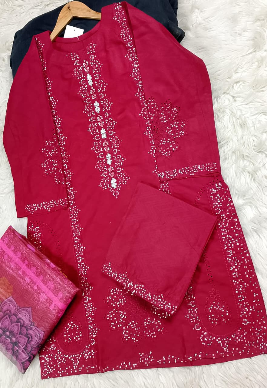 3 PIECE - EMBROIDERED LAWN SUIT