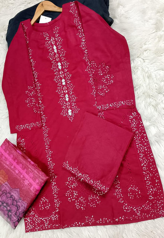 3 PIECE - EMBROIDERED LAWN SUIT