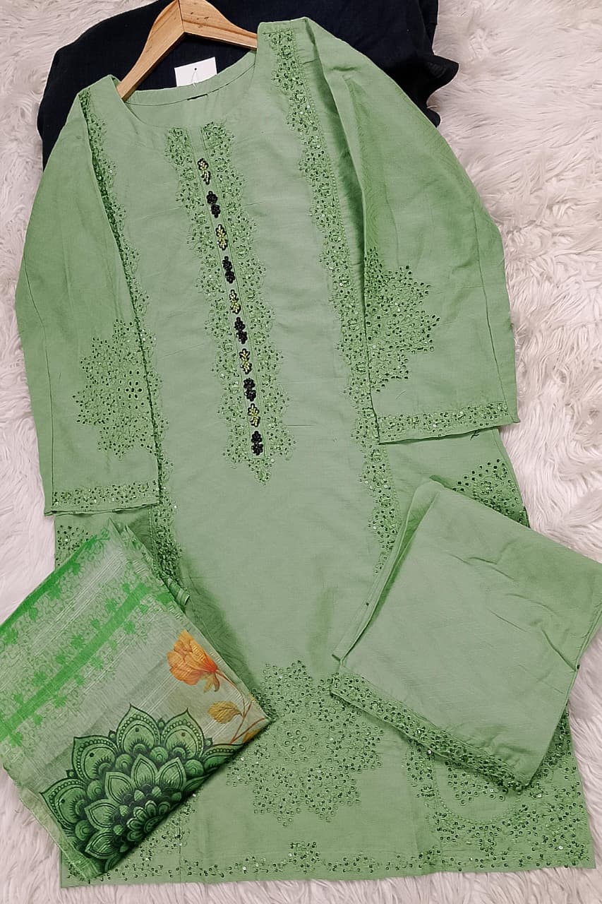 3 PIECE - EMBROIDERED LAWN SUIT