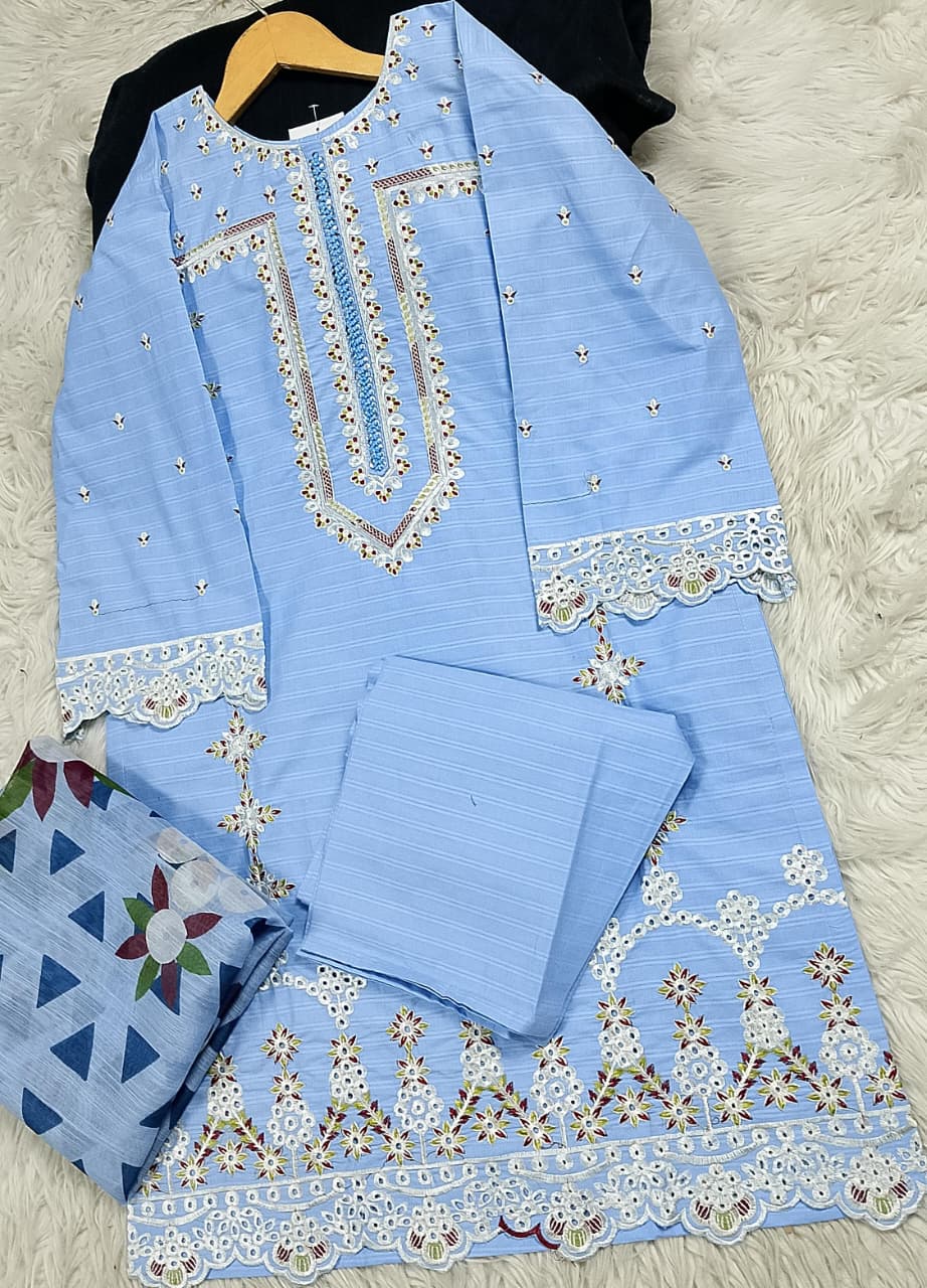3 PIECE - EMBROIDERED LAWN SUIT