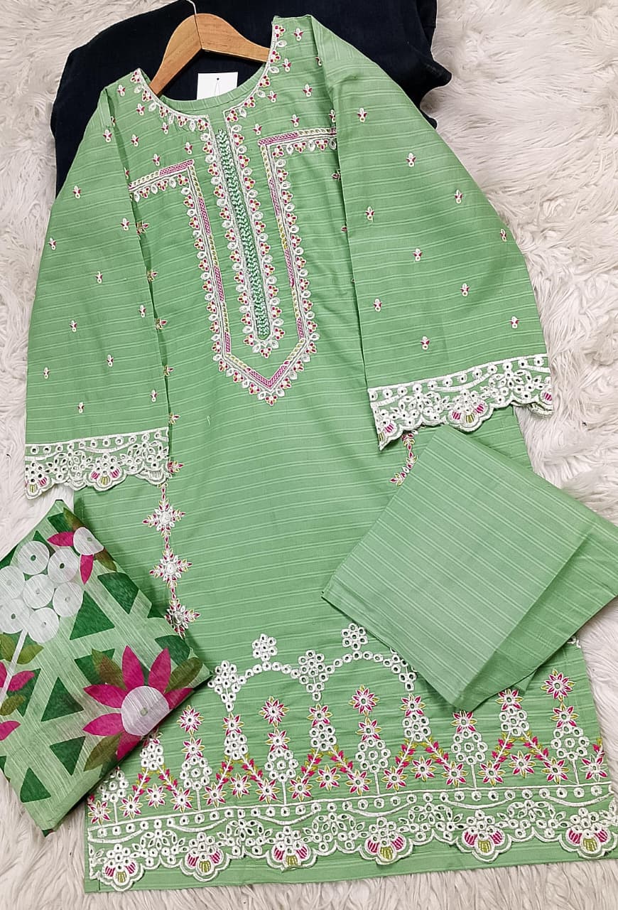 3 PIECE - EMBROIDERED LAWN SUIT