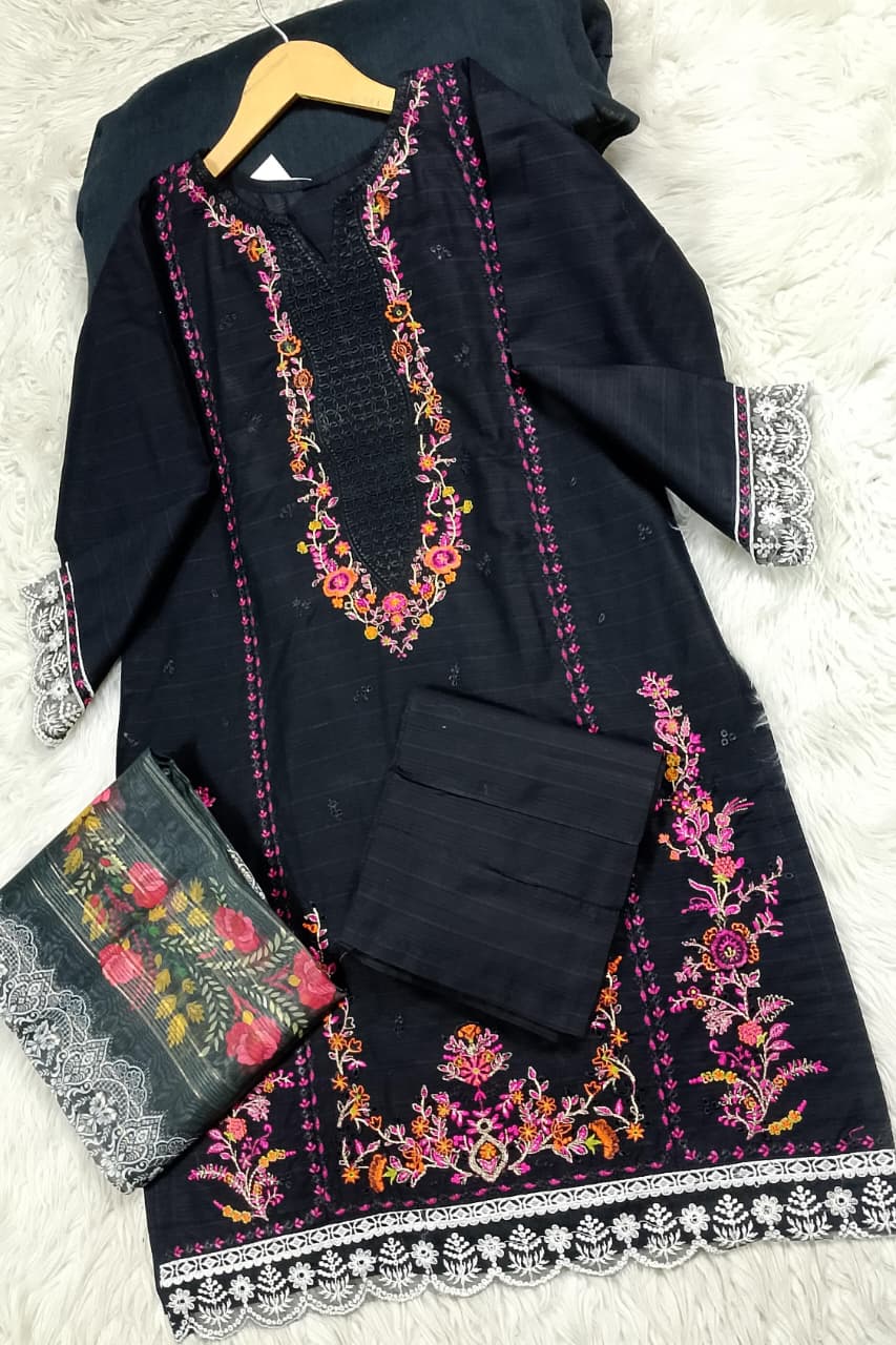 3 PIECE - EMBROIDERED LAWN SUIT