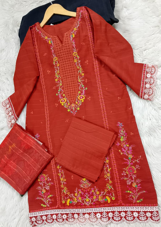 3 PIECE - EMBROIDERED LAWN SUIT
