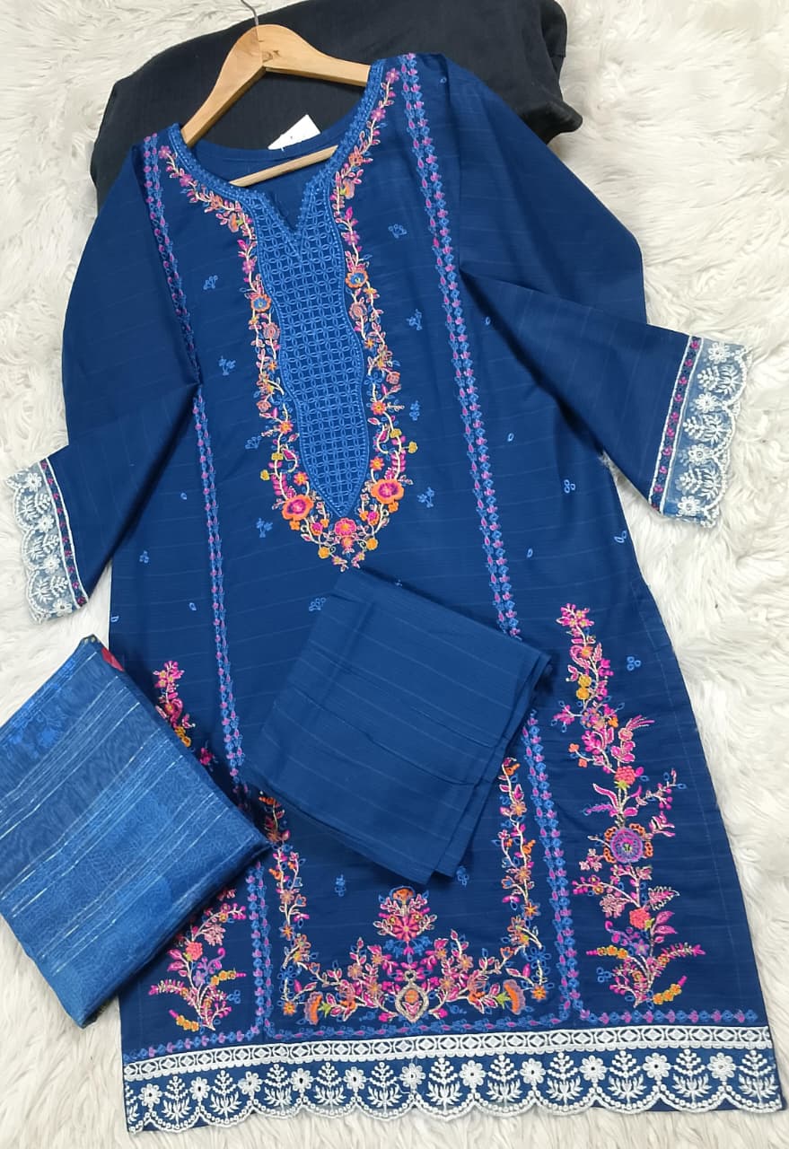 3 PIECE - EMBROIDERED LAWN SUIT