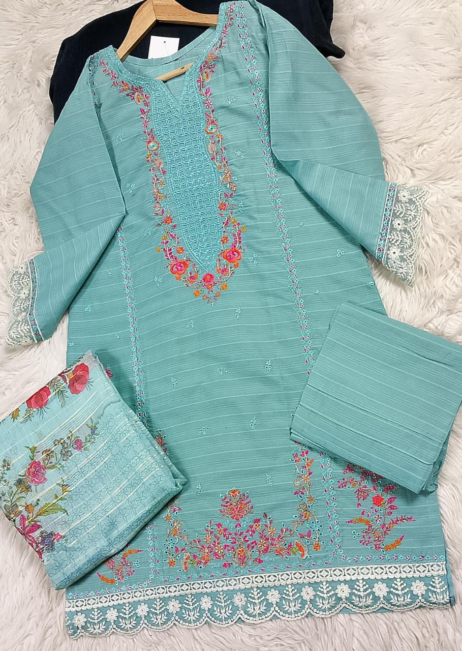 3 PIECE - EMBROIDERED LAWN SUIT