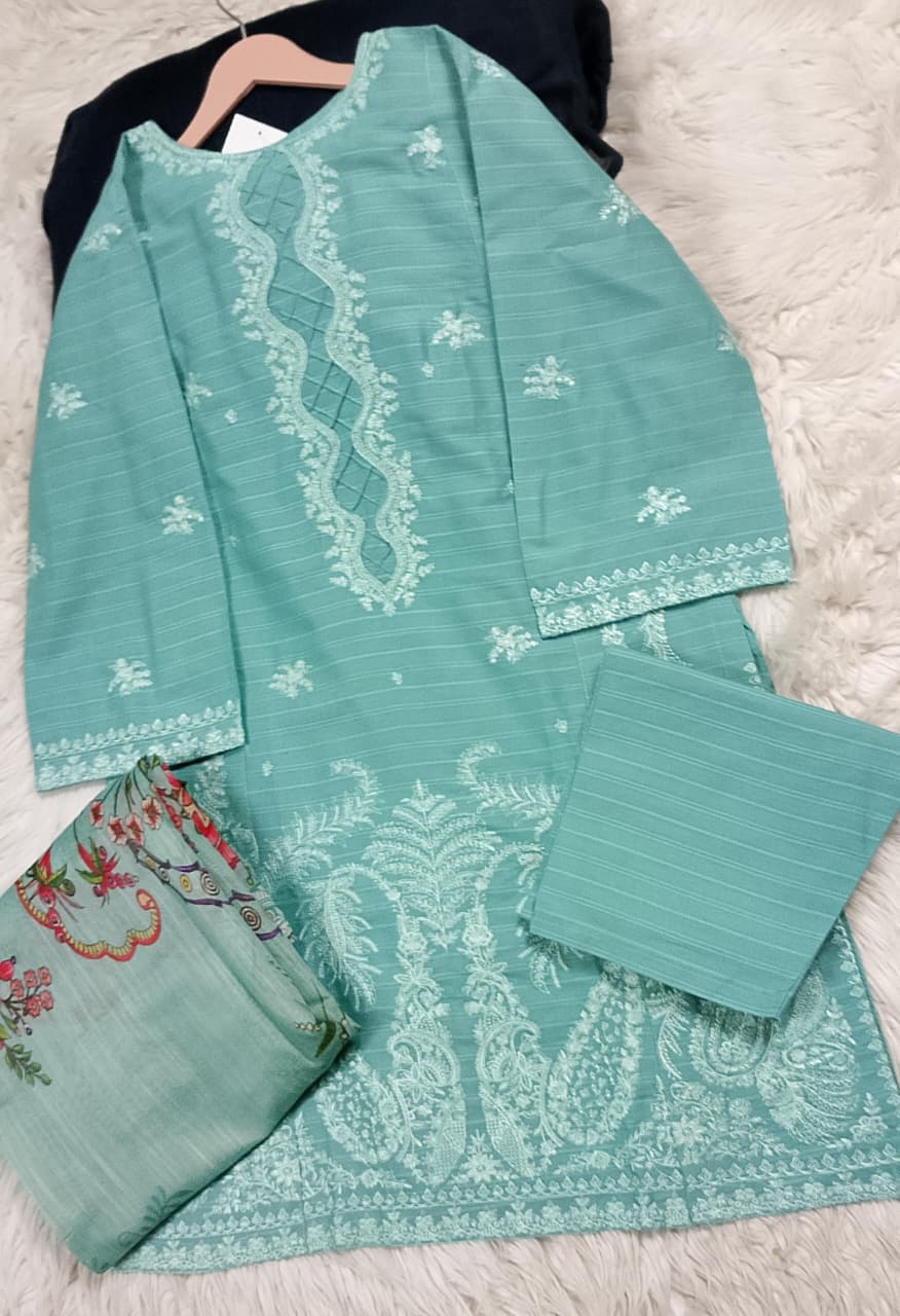 3 PIECE - EMBROIDERED LAWN SUIT
