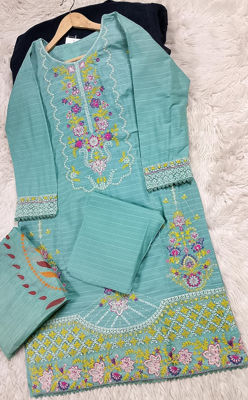 3 PIECE - EMBROIDERED LAWN SUIT