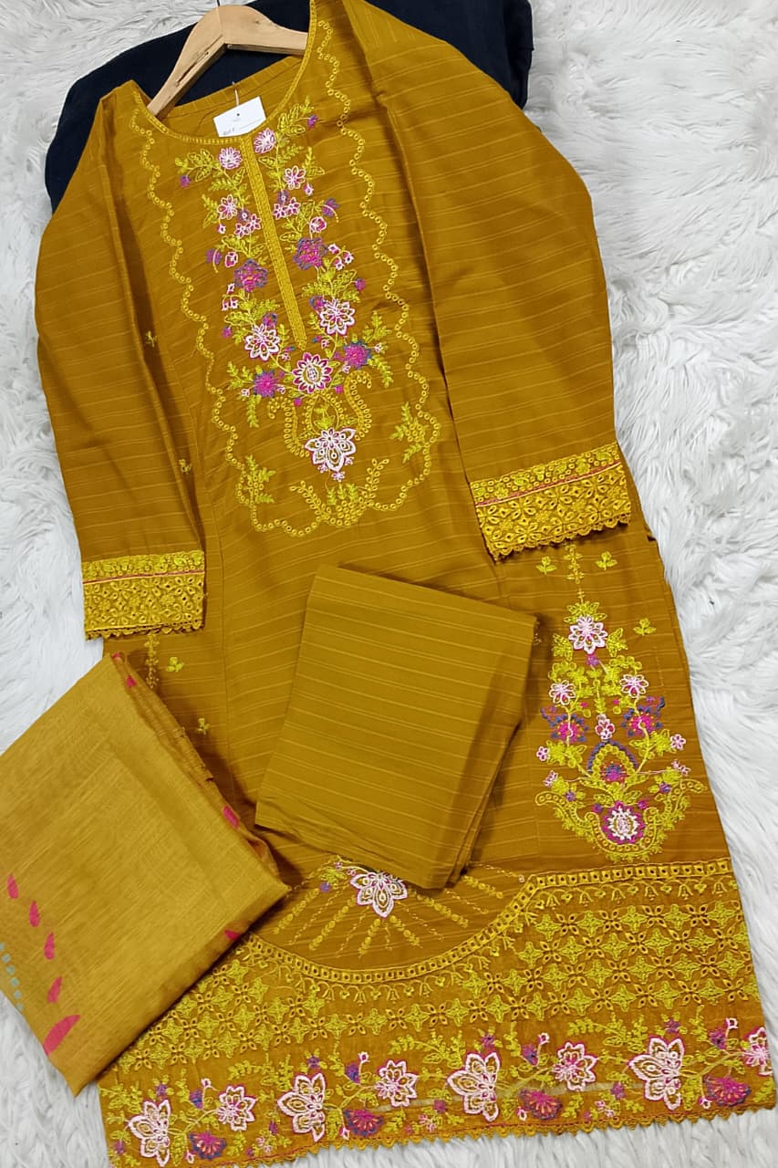 3 PIECE - EMBROIDERED LAWN SUIT