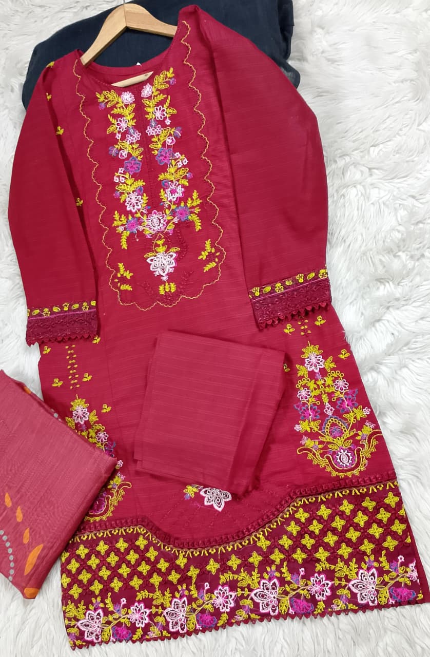3 PIECE - EMBROIDERED LAWN SUIT