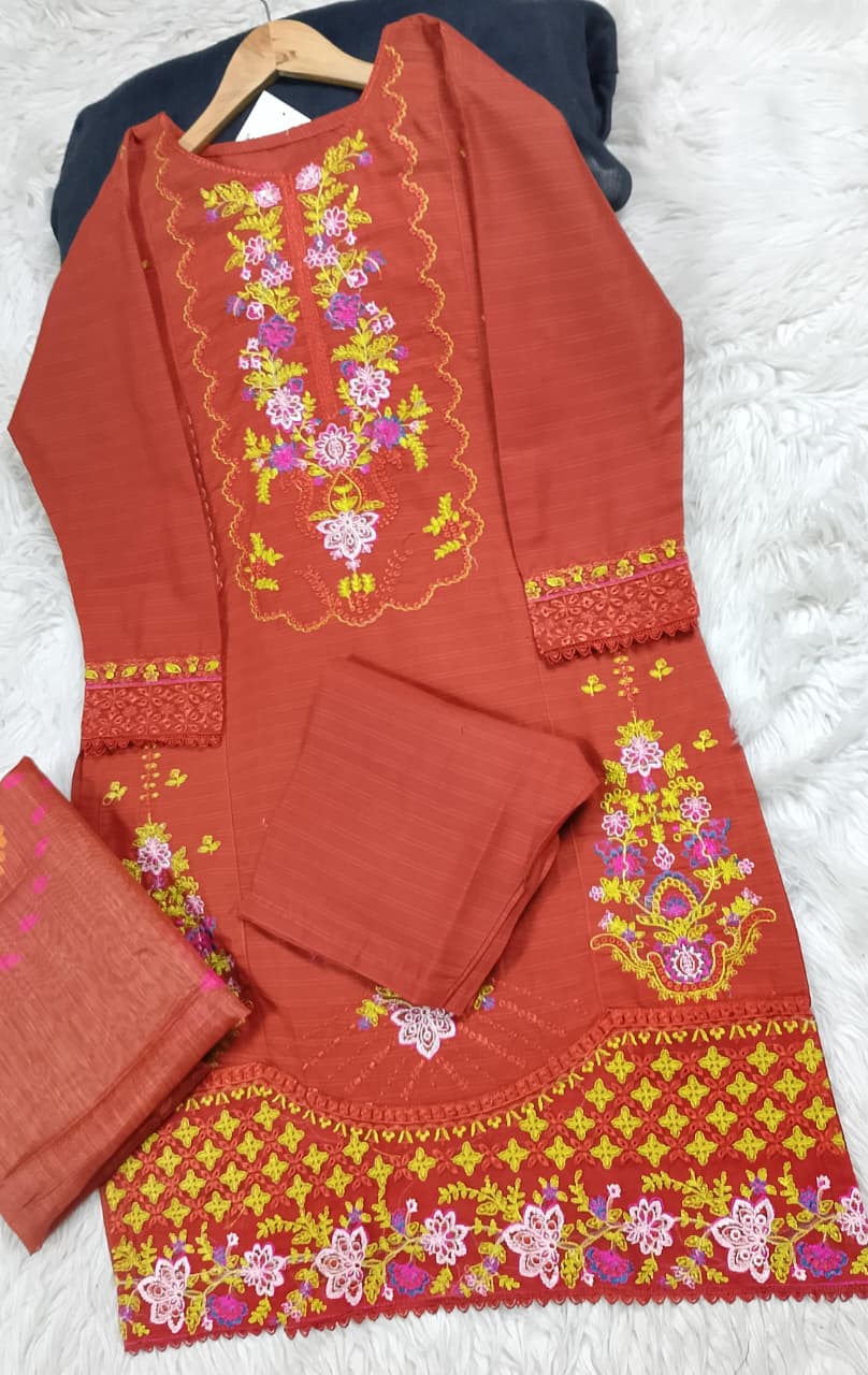 3 PIECE - EMBROIDERED LAWN SUIT