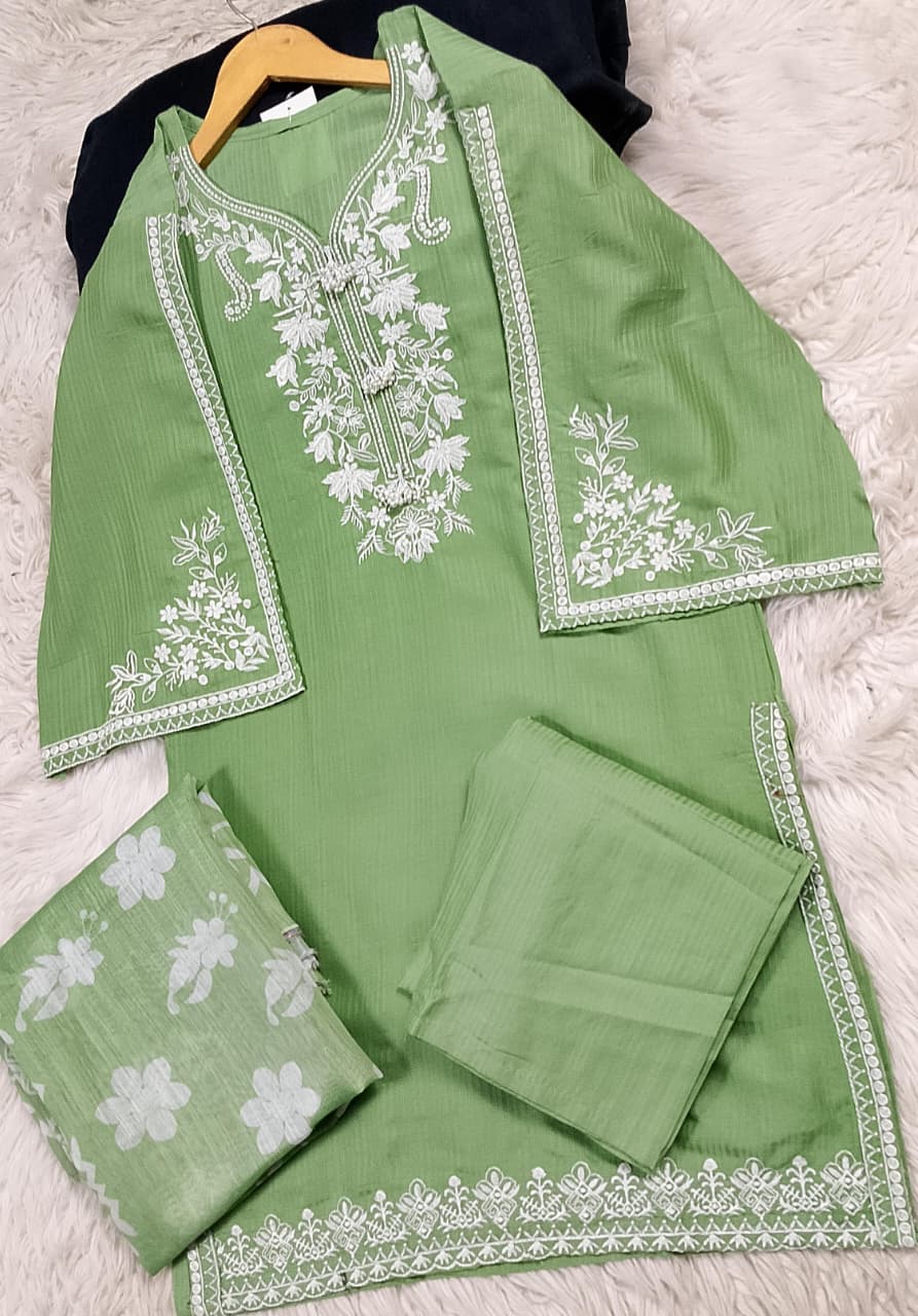 3 PIECE - EMBROIDERED LAWN SUIT