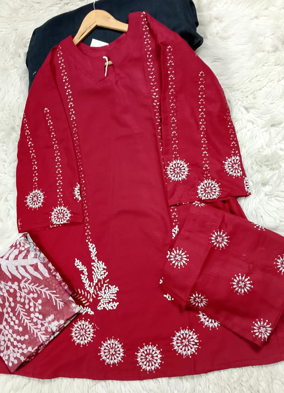 3 PIECE - EMBROIDERED LAWN SUIT