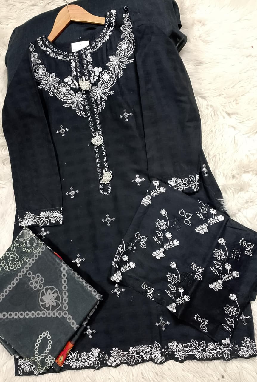 3 PIECE - EMBROIDERED LAWN SUIT