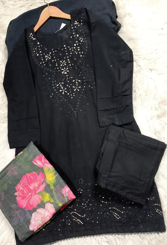 3 PIECE - EMBROIDERED LAWN SUIT