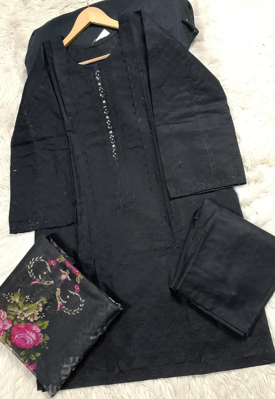 3 PIECE - EMBROIDERED LAWN SUIT