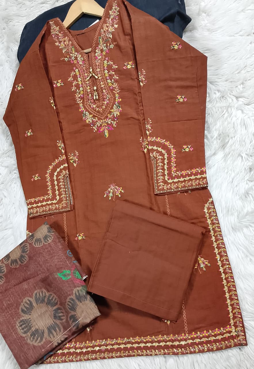 3 PIECE - EMBROIDERED LAWN SUIT