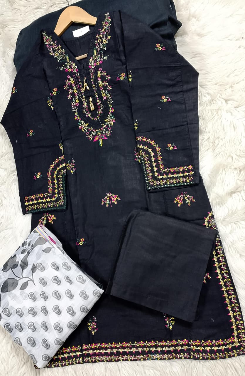 3 PIECE - EMBROIDERED LAWN SUIT