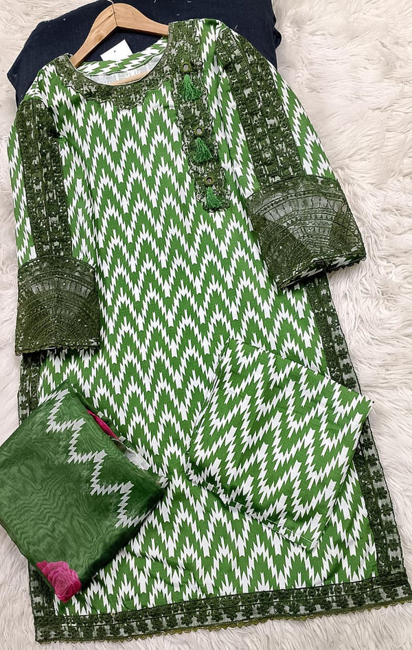 3 PIECE - EMBROIDERED LAWN SUIT