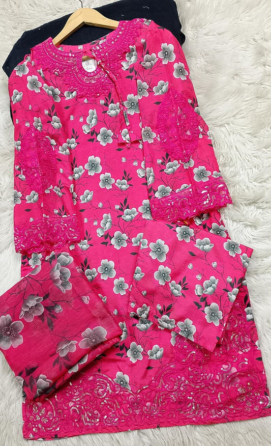 3 PIECE - EMBROIDERED LAWN SUIT