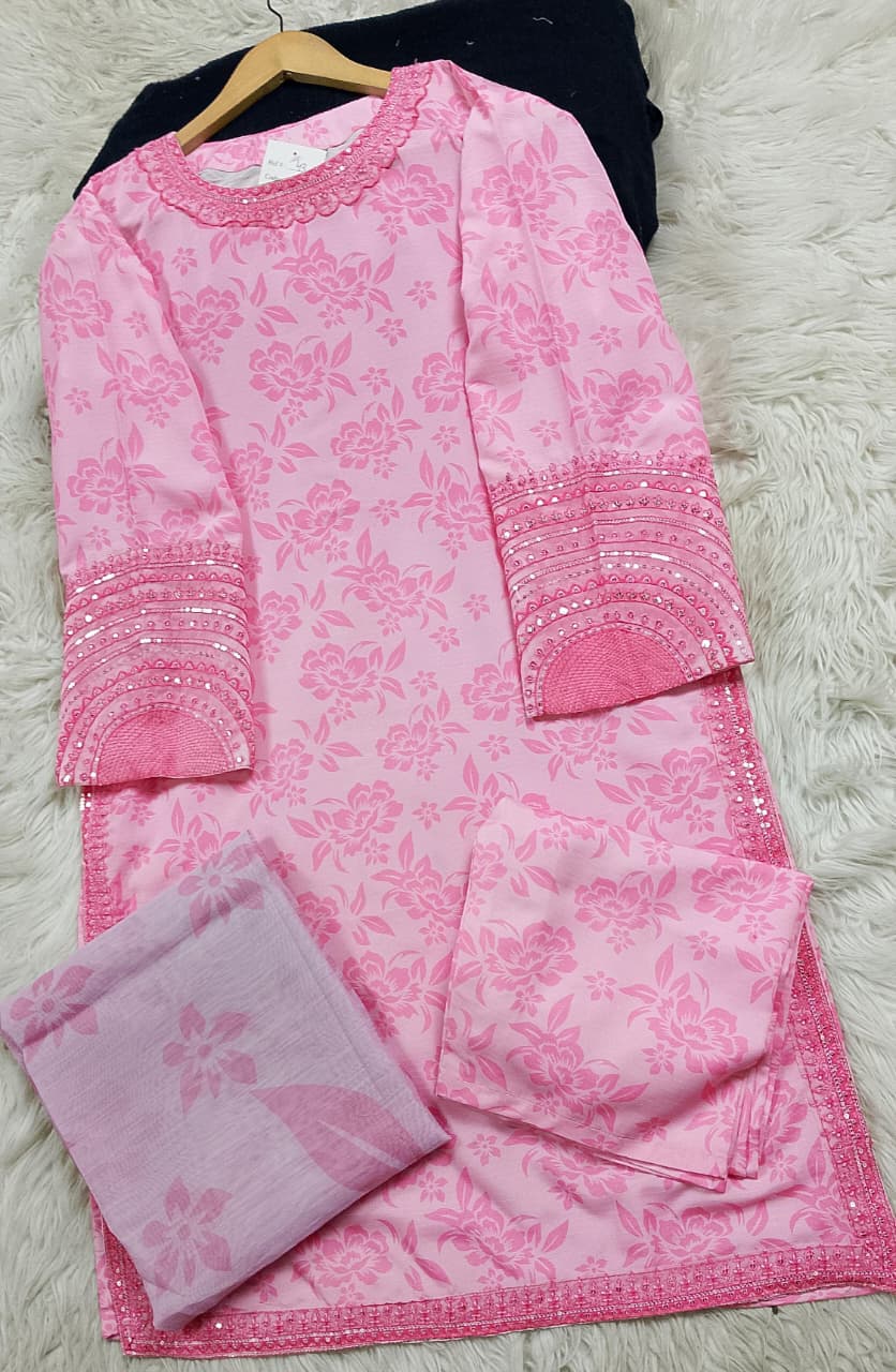 3 PIECE - EMBROIDERED LAWN SUIT