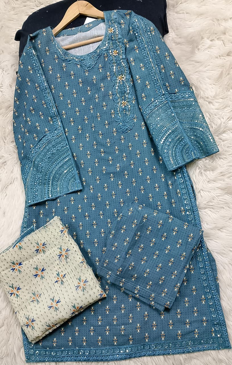 3 PIECE - EMBROIDERED LAWN SUIT