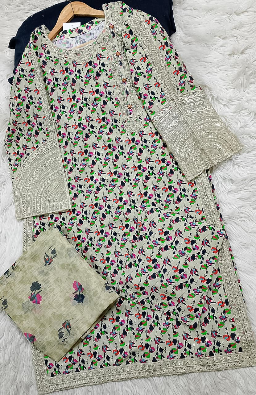 3 PIECE - EMBROIDERED LAWN SUIT
