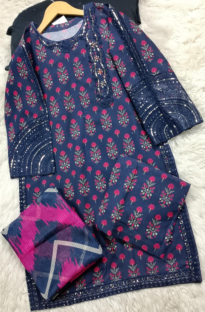 3 PIECE - EMBROIDERED LAWN SUIT