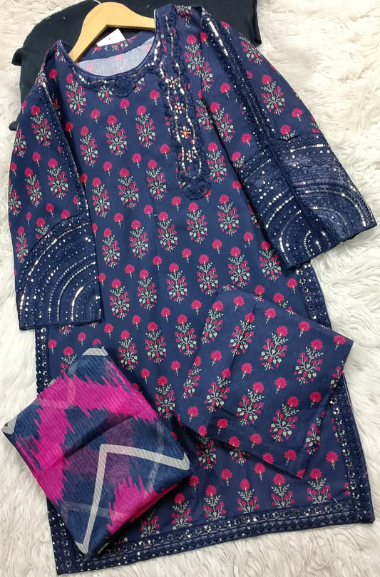 3 PIECE - EMBROIDERED LAWN SUIT