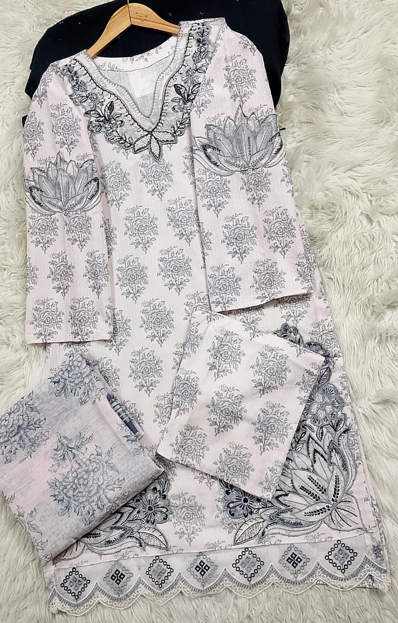 3 PIECE - EMBROIDERED LAWN SUIT