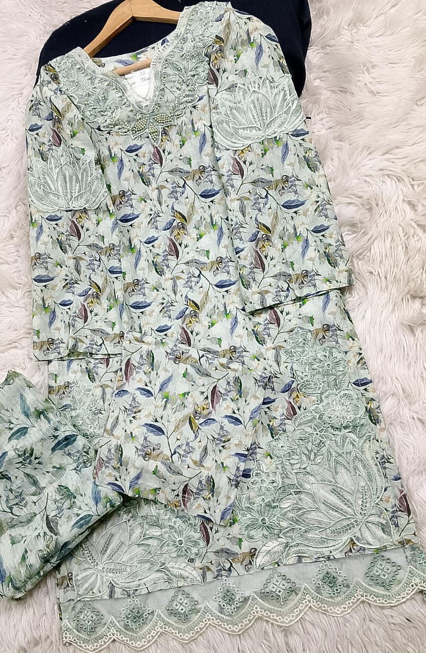 3 PIECE - EMBROIDERED LAWN SUIT