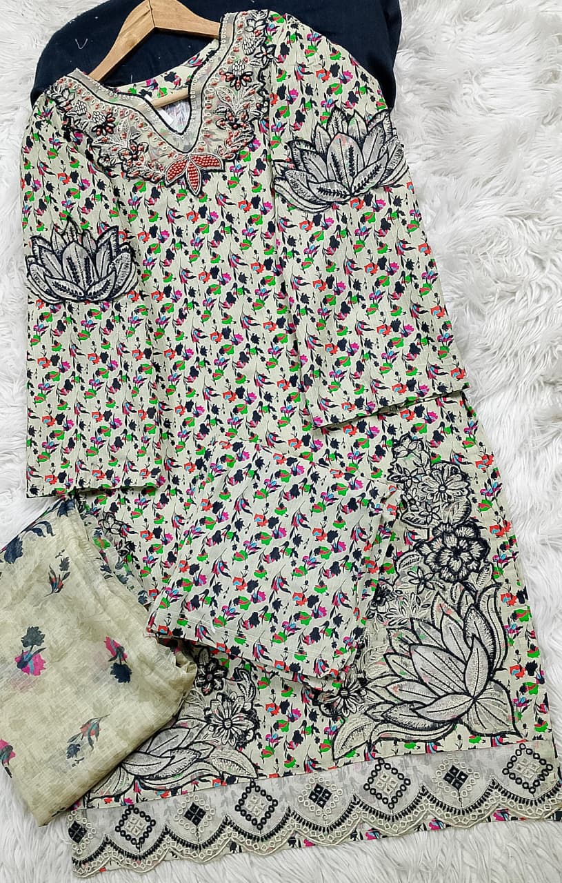 3 PIECE - EMBROIDERED LAWN SUIT