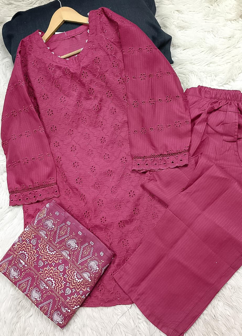 3 PIECE - EMBROIDERED LAWN SUIT