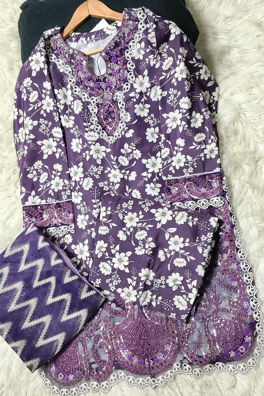 3 PIECE - EMBROIDERED LAWN SUIT